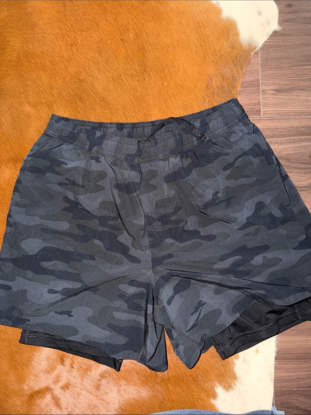 Men's Black/Grey Camo Athletic Shorts